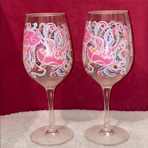 Lilly Pulitzer plastic wine glasses